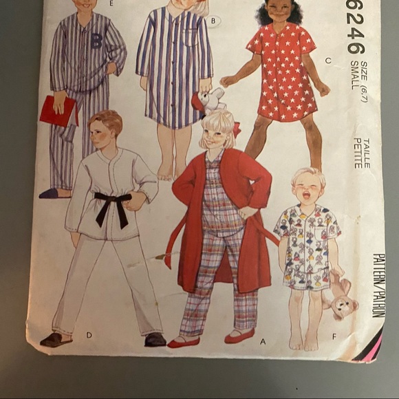 Vintage McCalls Childrebs PJs 6246 Sewing Pattern - Picture 14 of 14